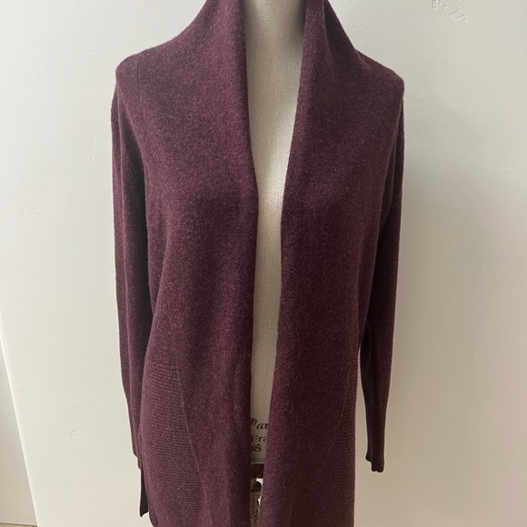 TAHARI open long cardigan sweater, burgundy, size M, excellent condition - Picture 2 of 8